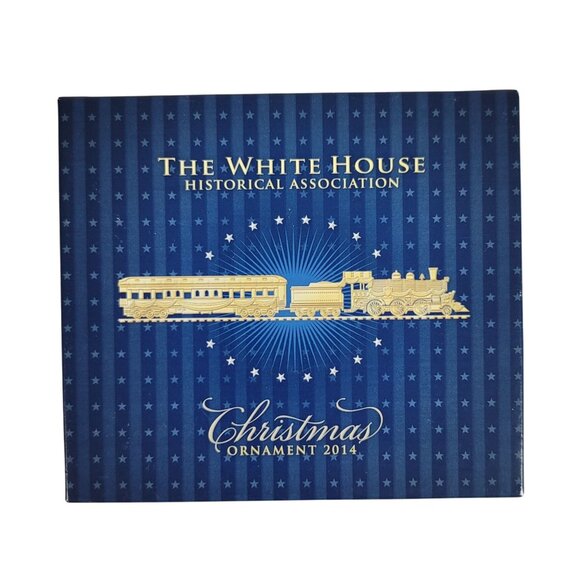 White House Historical Association Christmas Trains Ornament Harding Gold 2014 - Picture 4 of 6